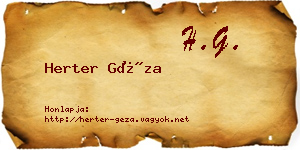 Herter Géza névjegykártya