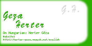 geza herter business card