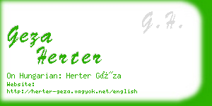 geza herter business card